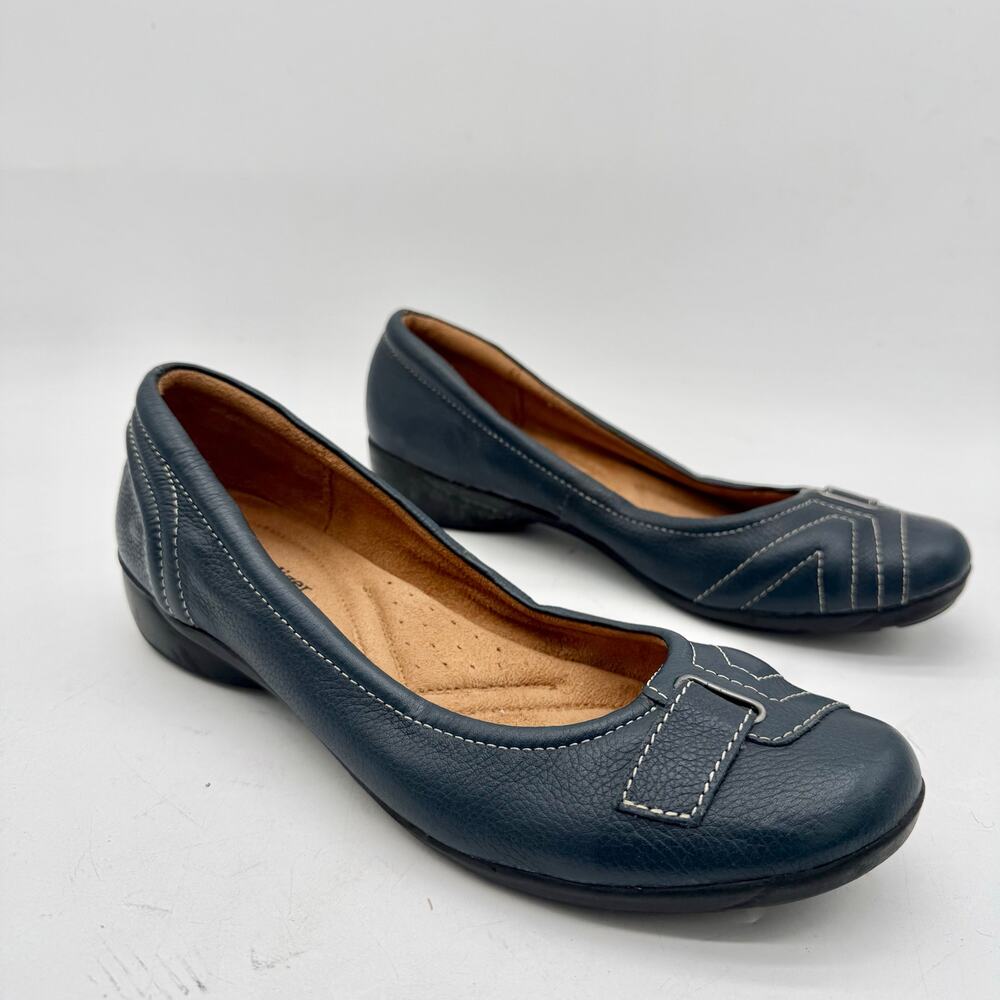 Naturalizer Cushioned Blue Leather Slip-On Flats Women's 9.5 - Picture 2 of 6